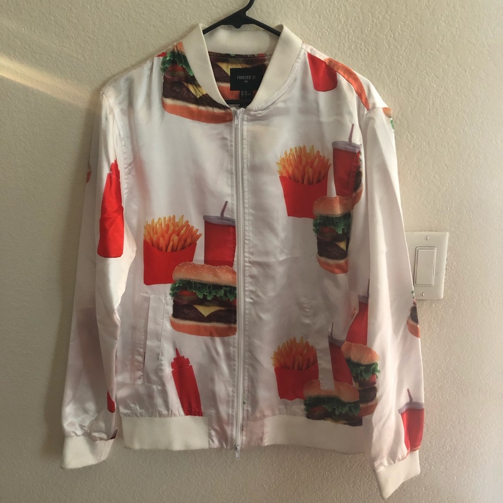 Men’s Hamburger & Fries Bomber Jacket